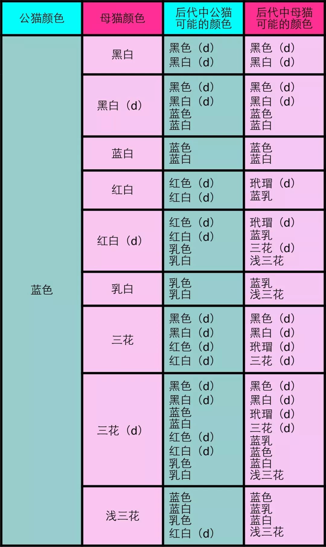 纯色公与双色母或三花3