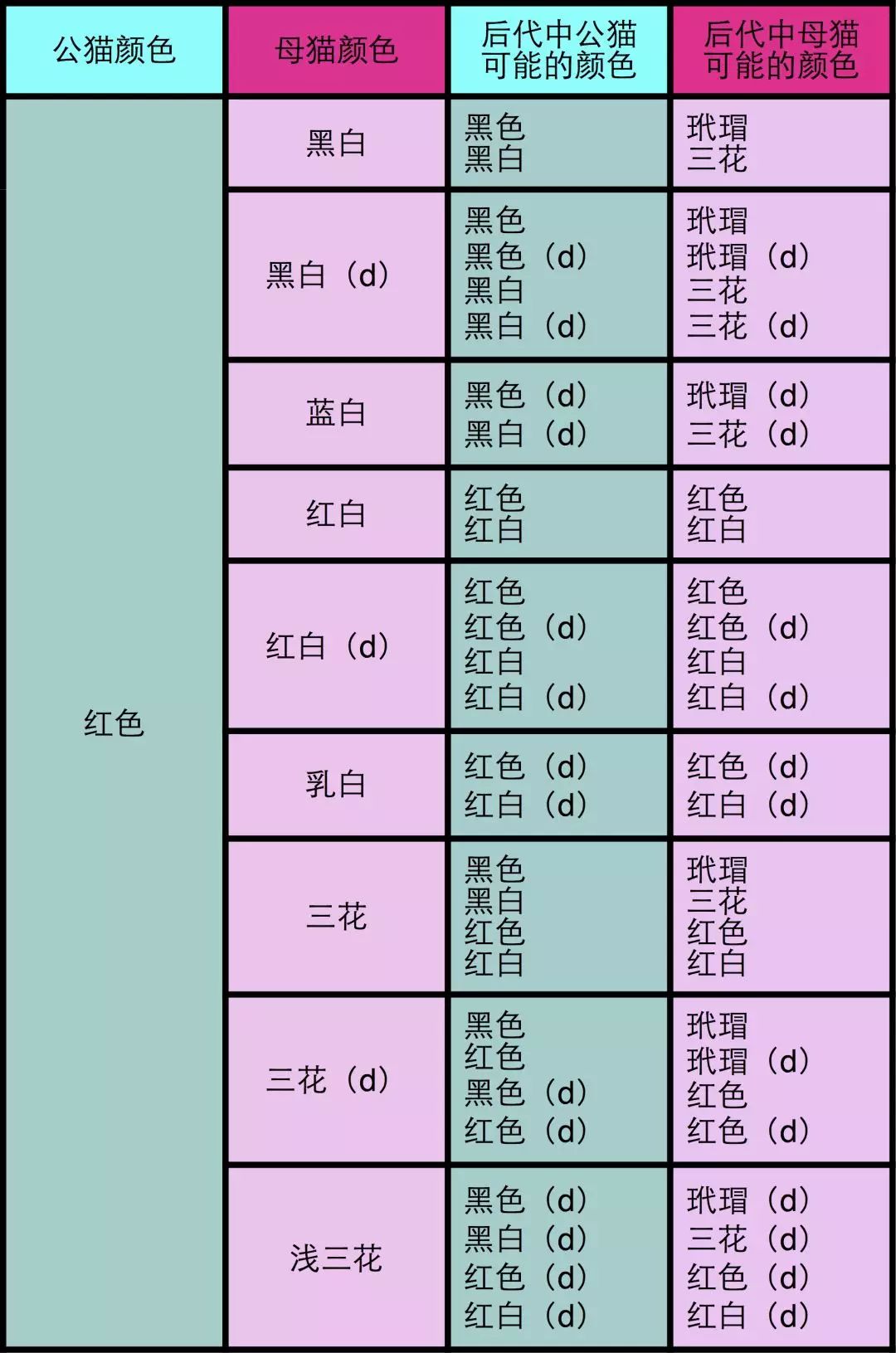 纯色公与双色母或三花4